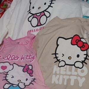 Hello Kitty Pink and White Long Sleeve Tees Comes With a galaxy S8 Cat Case!!